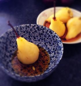 poached in apple juice, saffron & cardamom