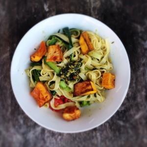 Baked pumpkin fettuccine